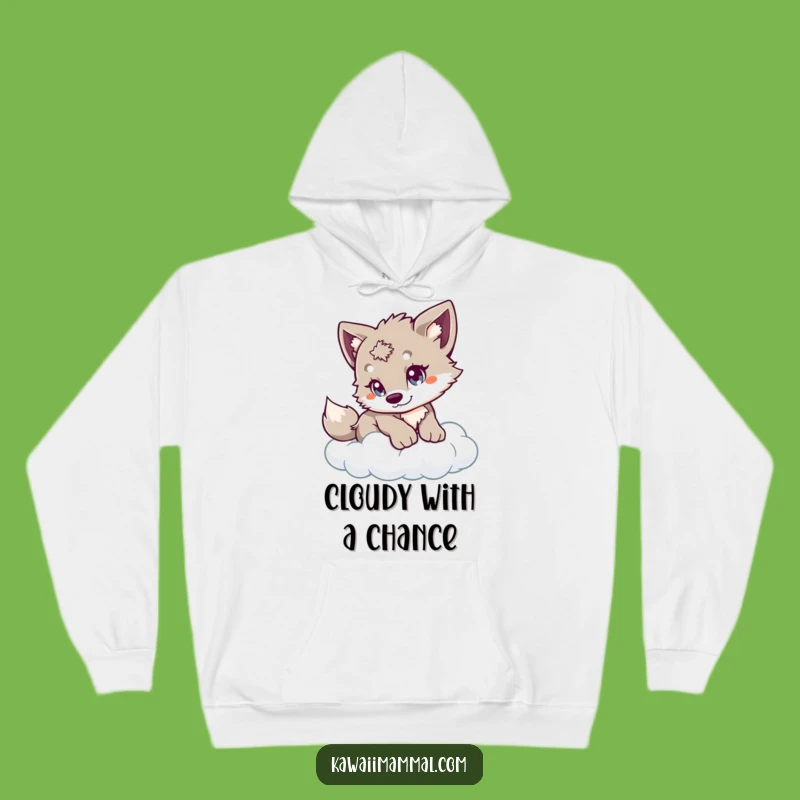 Funny Wolf Cub Hoodie - Cozy Cloud Pounce, Warm & Whimsical Gift