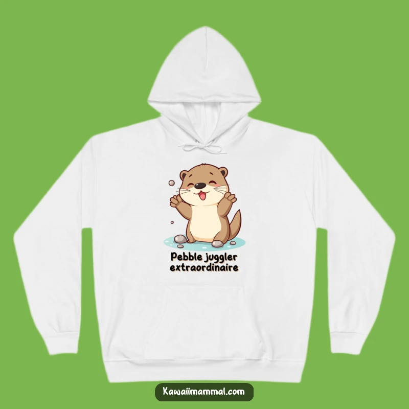 Funny Otter Juggling Pebbles Hoodie: Cozy and Hilarious Winter Wear Gift