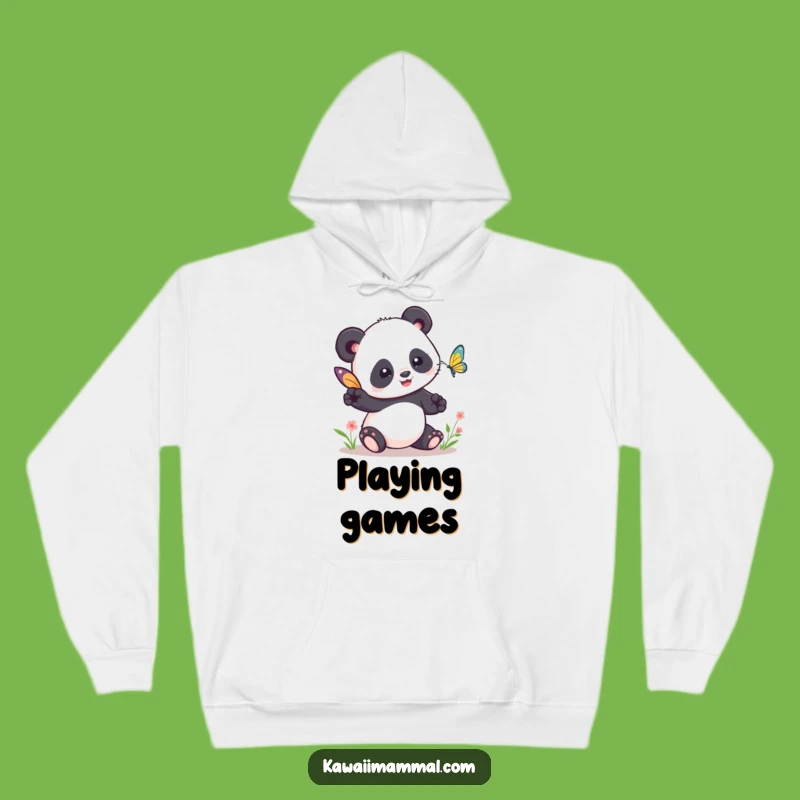 Funny Kawaii Panda Tag Hoodie - Cozy Butterfly Chaser Sweatshirt - Gift