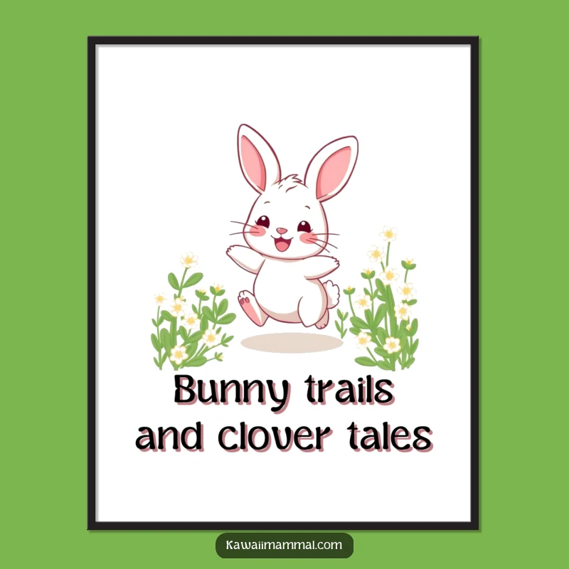 Free Printable Wall Art: Cute Bunny Hopping Funny Downloadable Decor for Whimsical Spaces