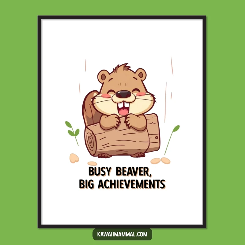 Funny Free Printable Wall Art: Busy Beaver - Downloadable Humorous Decor!