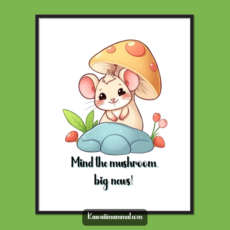Free Printable Mouse Wall Art: Giggling Mouse, Downloadable DIY Decor