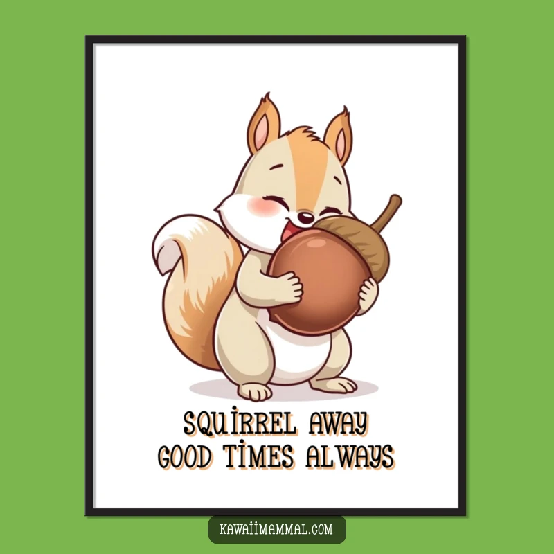 Free Printable Wall Art: Giggling Squirrel, Giant Acorn, Funny Decor