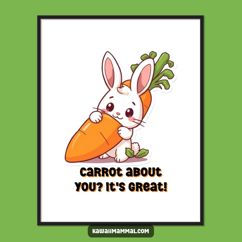 Funny Free Printable Wall Art: Curious Rabbit & Giant Carrot Art