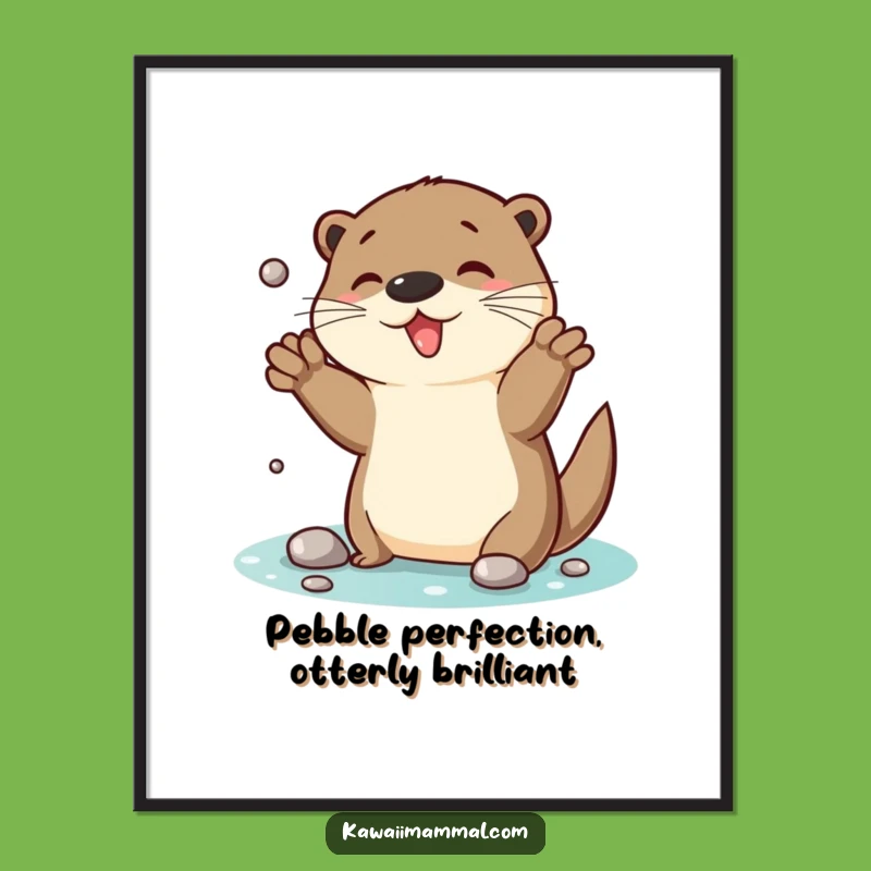 Funny Free Printable Wall Art: Otter Juggling Pebbles - Quirky Downloadable Home Decor