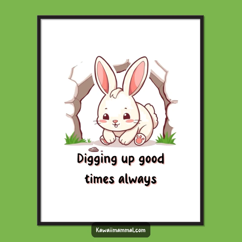 Funny Free Printable Wall Art: Playful Rabbit - Downloadable Energetic Decor!