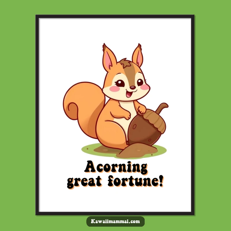 Funny Free Printable Wall Art: Squirrel's Acorn Stash for Quirky Decor