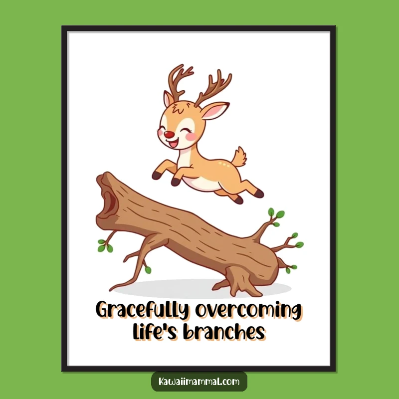 Funny Free Printable Wall Art: Joyful Deer Leap - Downloadable Nature Decor!
