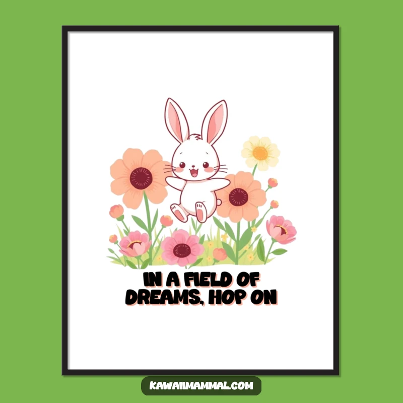 Free Printable Wall Art: Bunny & Flowers for a Joyful Downloadable Decor