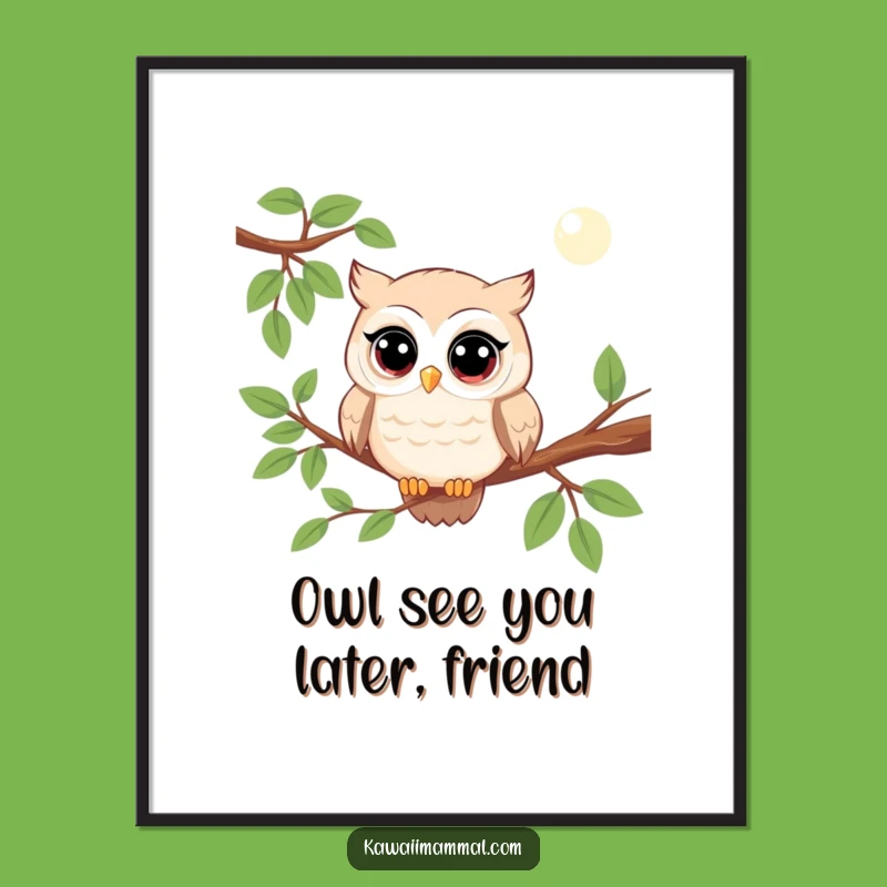 Free Printable Wall Art: Funny Kawaii Owl Decor, Hilarious Downloadable Art for Wise Spaces