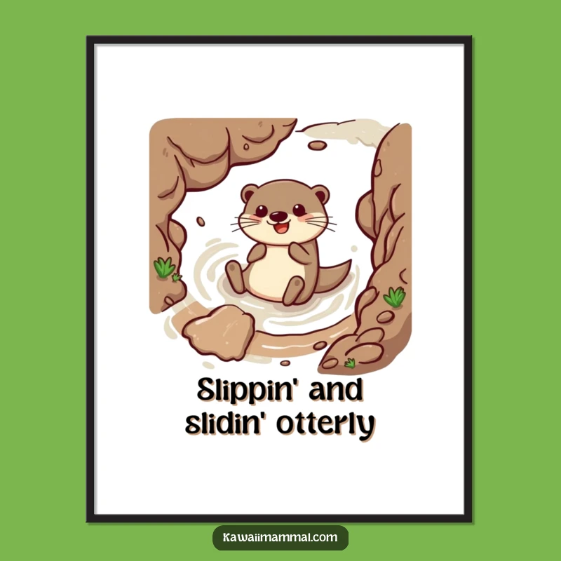 Funny Free Printable Wall Art: Happy Otter's Mudslide - Downloadable Decor