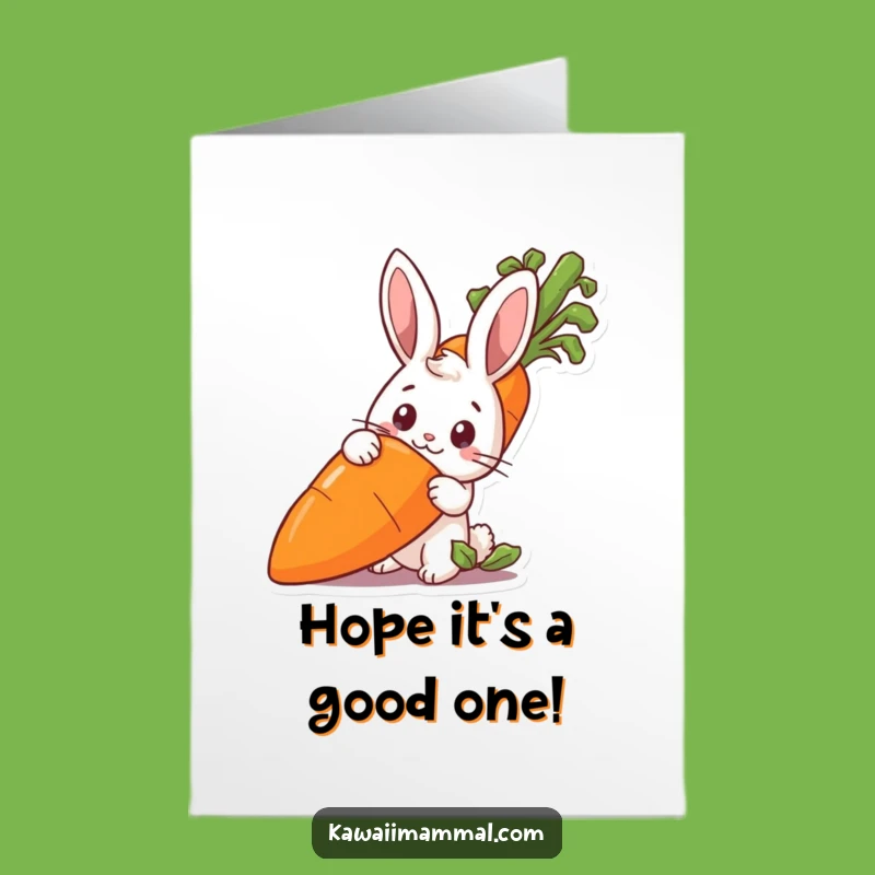 Free Printable Birthday Card: Curious Rabbit & Giant Carrot Fun