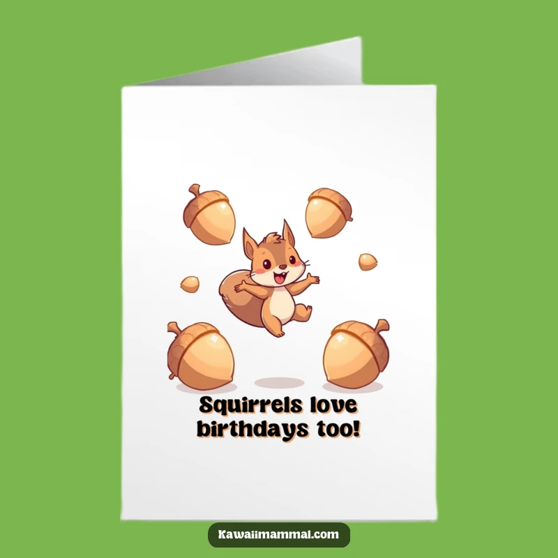 Free Printable Birthday Card: Funny Squirrel Acorns, Humorous Downloadable Gift