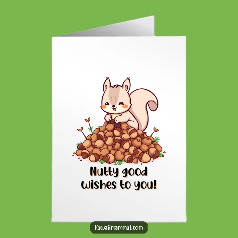 Free Printable Kawaii Squirrel Birthday Card - Funny Acorn Lover Downloadable Gift