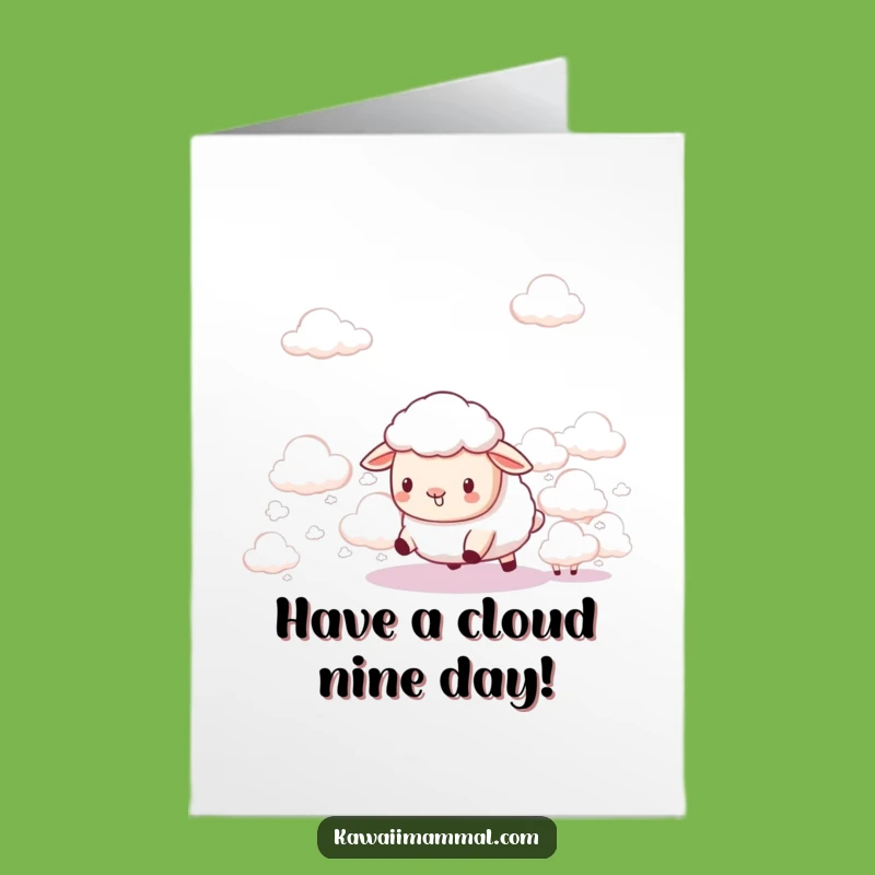Free Printable Kawaii Sheep Birthday Card - Funny Cloud Herder Downloadable Gift