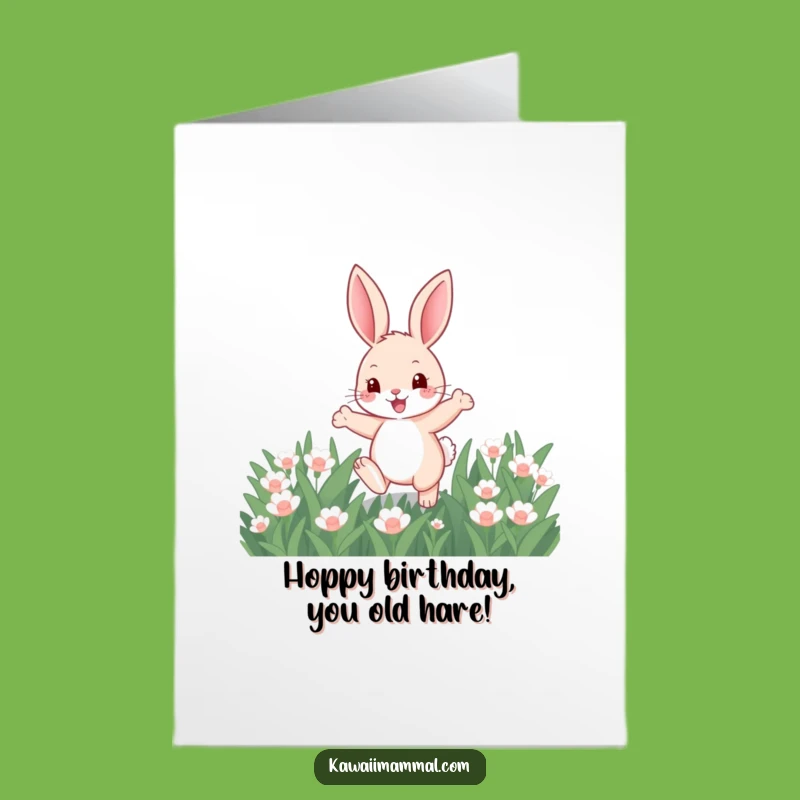 Free Printable Birthday Card: Funny Bunny Hopping - Adorable Downloadable Gift!