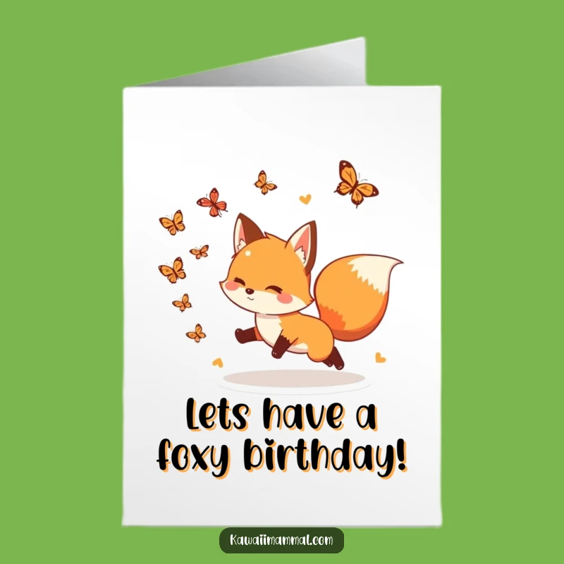 Free Printable Funny Fox Butterfly Birthday Card: Playful DIY Downloadable Gift for Fun