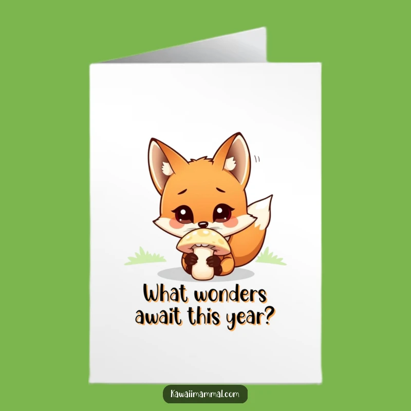 Free Printable Birthday Card: Curious Fox & Mushroom - Downloadable Fun!