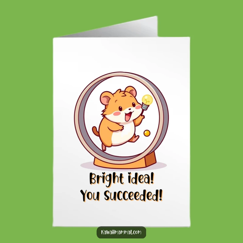 Free Printable Hamster Congrats Card: Funny Energy & Light Bulb Downloadable Gift