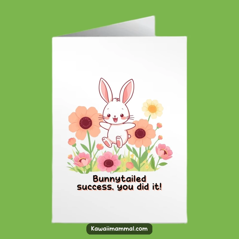 Free Printable Congrats Card: Bunny & Flowers for a Joyful Downloadable Message