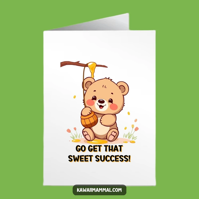 Free Printable Congrats Card: Bear Cub & Honey for a Sweet Downloadable Message