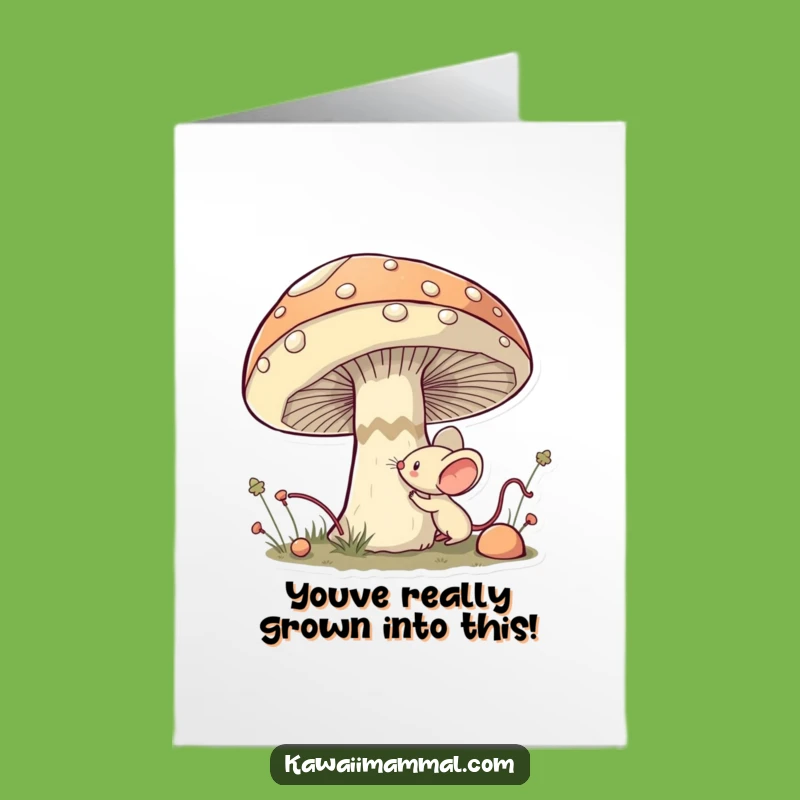 Free Printable Congrats Card: Brave Mouse Kawaii Downloadable Gift for Discoveries