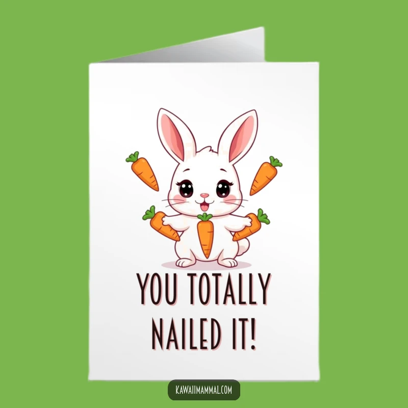 Free Printable Congrats Card: Juggling Rabbit Funny Downloadable Gift