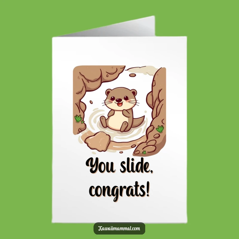 Free Printable Congrats Card: Otter's Slippery Success - Funny Downloadable Gift