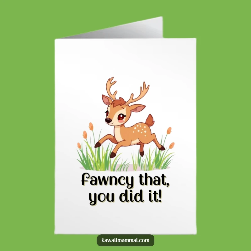Free Printable Funny Deer Congrats Card: Graceful DIY Downloadable Gift for Success