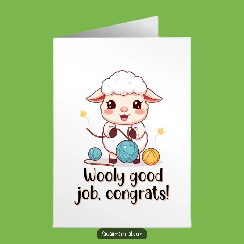 Free Printable Kawaii Sheep Congrats Card: Juggling Success Downloadable Gift for Wins