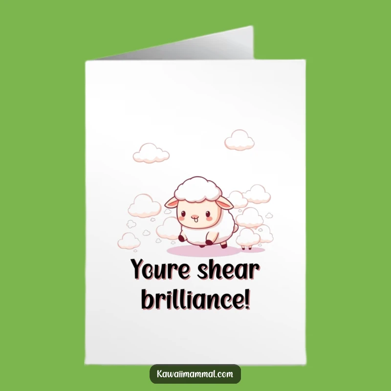 Free Printable Kawaii Sheep Congratulations Card - Funny Cloud Herding Success Downloadable
