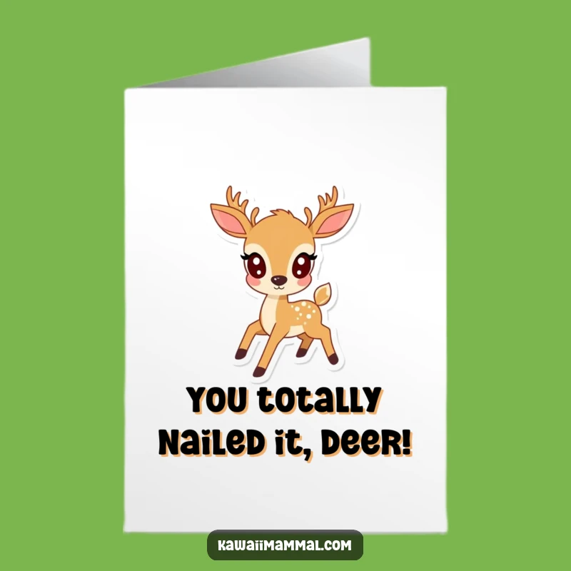 Kawaii Deer Congratulatory Card: Free Printable for Any Achievement