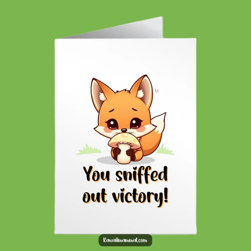 Free Printable Congrats Card: Curious Fox Discovers Success - Downloadable!