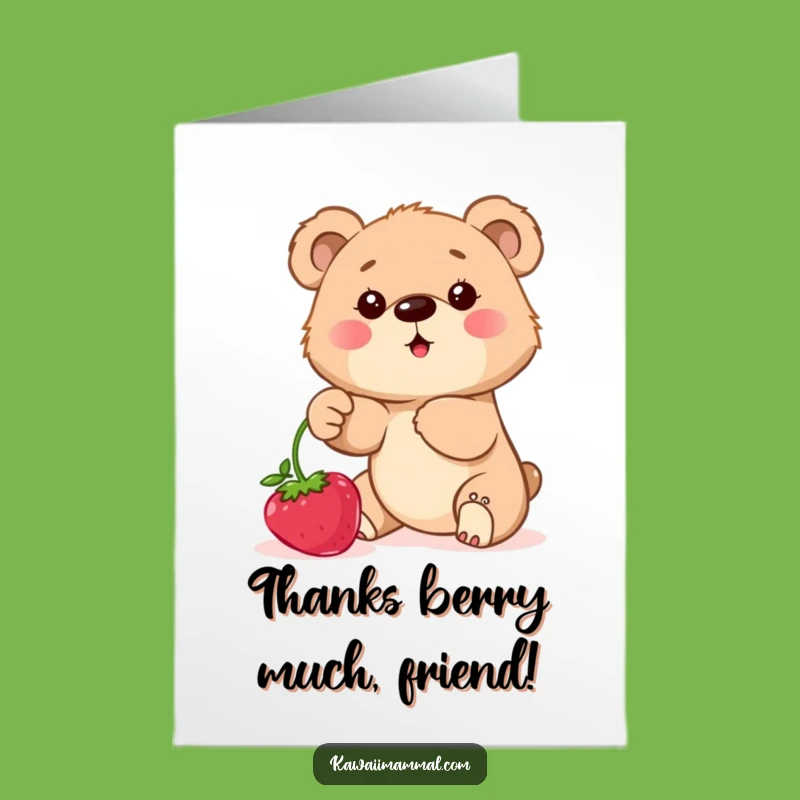 Free Printable Thank You Card: Bear Cub's Treat - Humorous Gratitude Downloadable