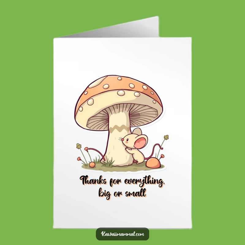 Free Printable Thank You Card: Brave Mouse Kawaii Downloadable Gift of Thanks