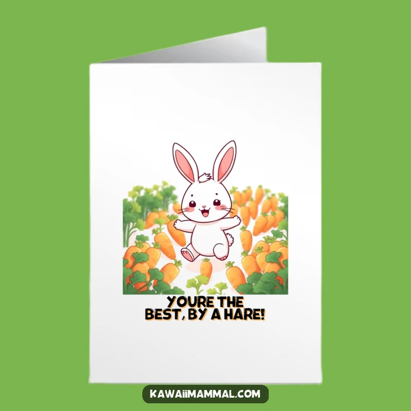 Free Printable Thank You Card: Funny Rabbit Hopping Carrots, Humorous Downloadable Gift