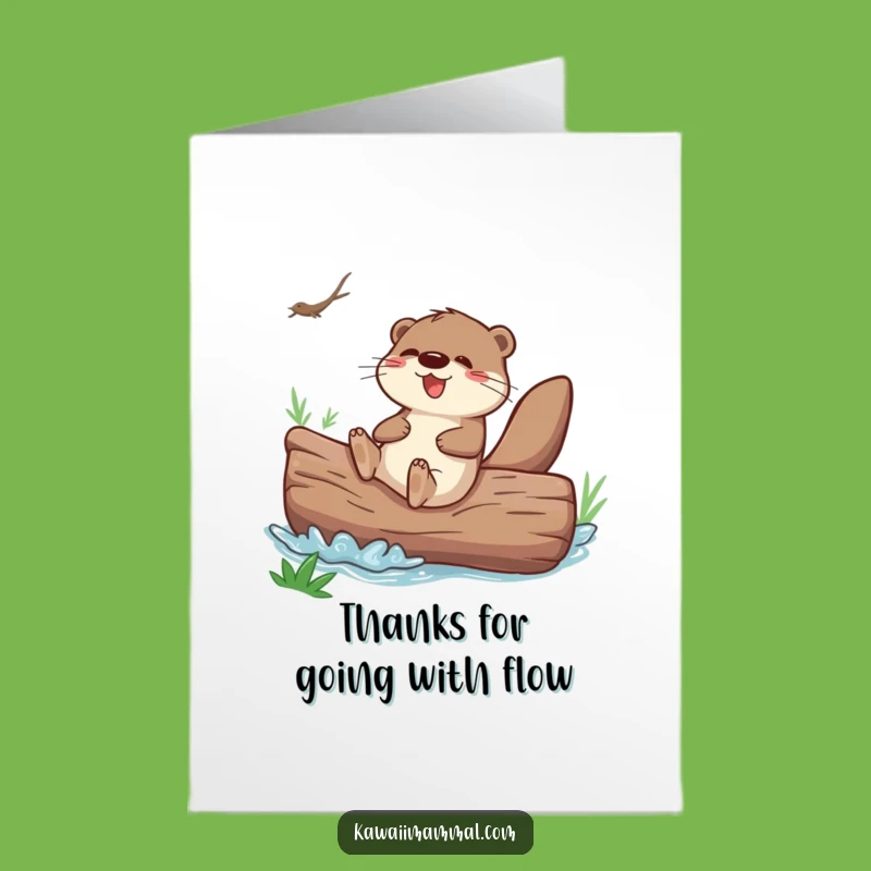 Free Printable Thank You Card: Otter's Joyful Gratitude Slide