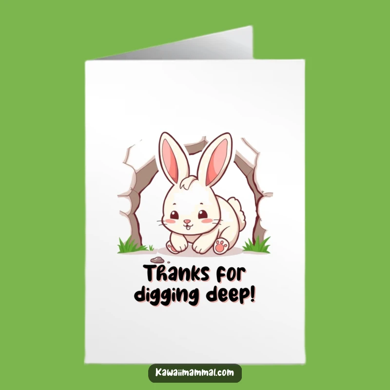 Free Printable Thank You Card: Rabbit Digs Thanks - Downloadable & Playful!