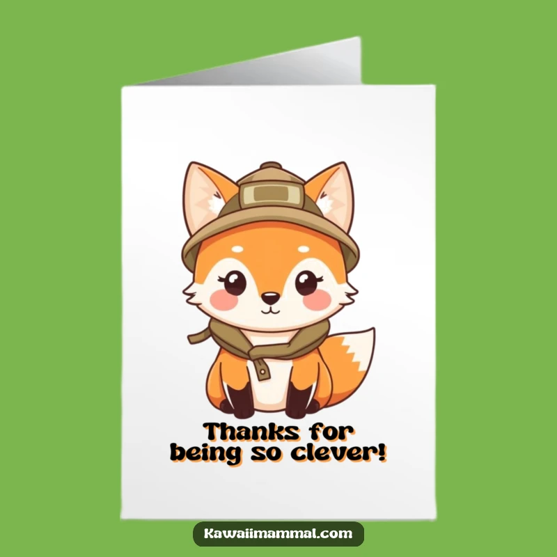 Free Printable Thank You Card: Explorer Fox for a Curious Downloadable Note