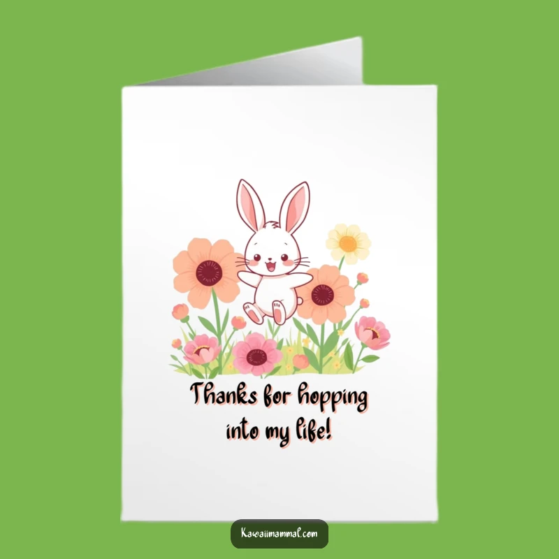 Free Printable Thank You Card: Bunny & Flowers for a Sweet Downloadable Note