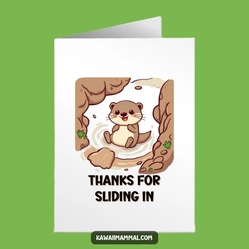 Free Printable Thank You Card: Otter Slides Thanks - Funny Downloadable Gift