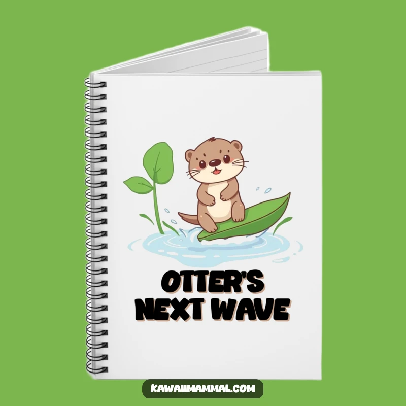 Funny Kawaii Otter Surf Notebook - Cute Puddle Writer's Journal - Gift