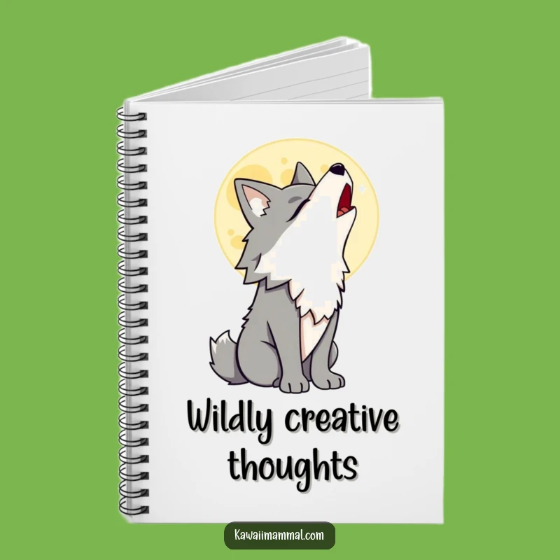 Funny Wolf Notebook: Howling at Moon Character, Journaling the Wild, Perfect Gift