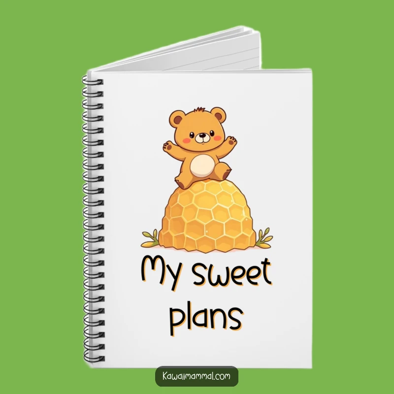Funny Bear Honeycomb Notebook: Jot Down Your Adventures