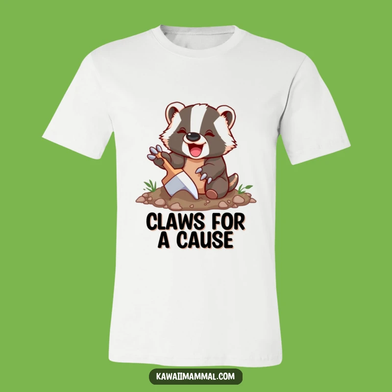 Funny Badger T-Shirt: Delighted Digging Character, Outdoor Fun Apparel, Great Gift