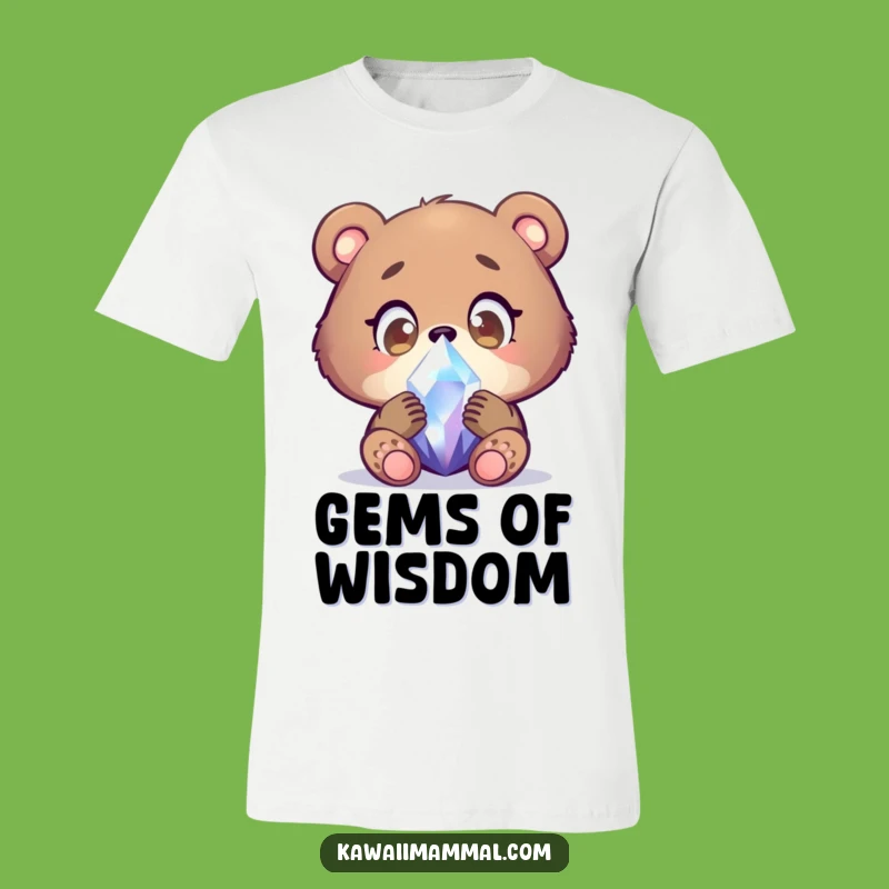 Funny Bear Cub Crystal T-Shirt: Wondering Eyes Adventure Tee