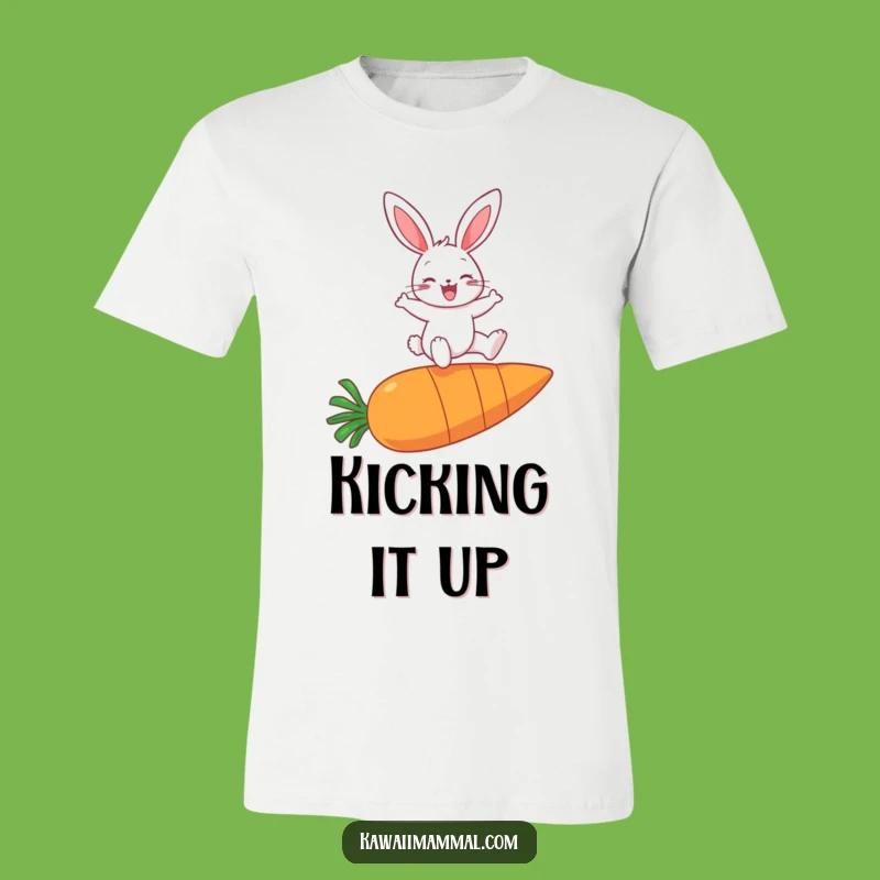 Funny Bunny Carrot Leap T-Shirt: Wear your joy with this playful, vibrant tee!