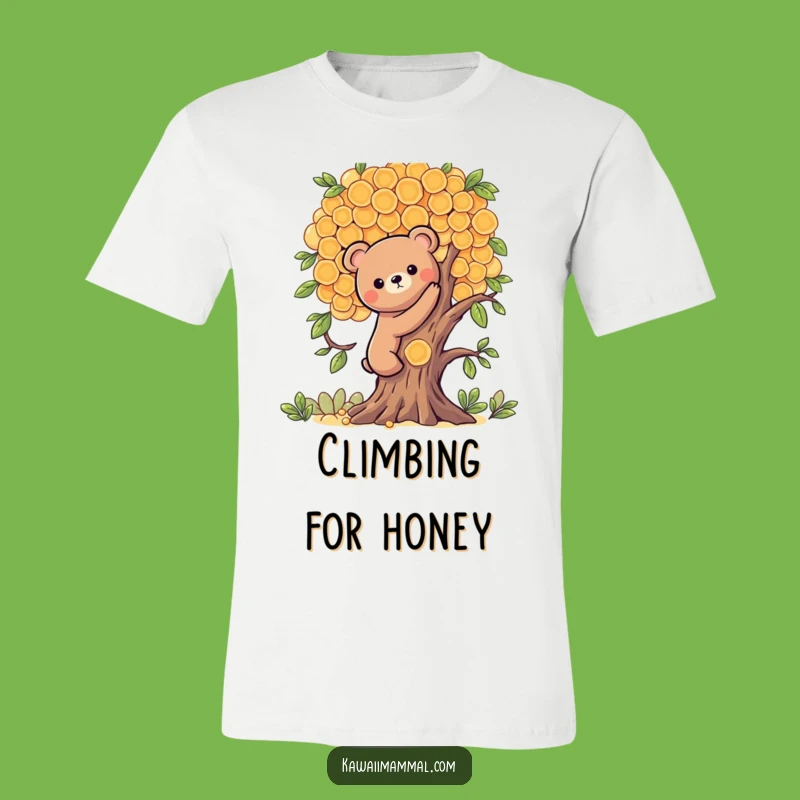 Funny Kawaii Bear Honeycomb Climb T-Shirt - Comical Sweet Adventure Apparel Gift
