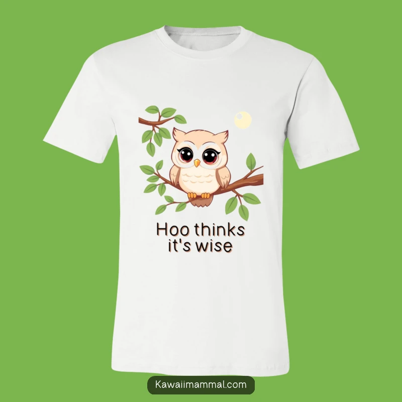 Funny Kawaii Owl T-Shirt: Observant Character Graphic Tee for Whimsical Style