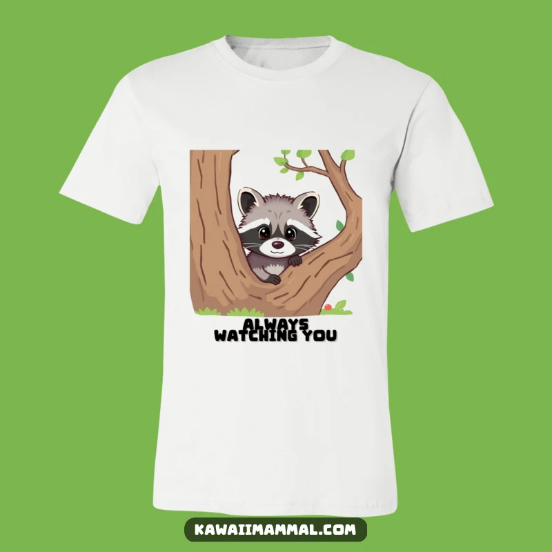 Funny Raccoon Peeking T-Shirt: Wear Your Curiosity with This Hilarious Tee
